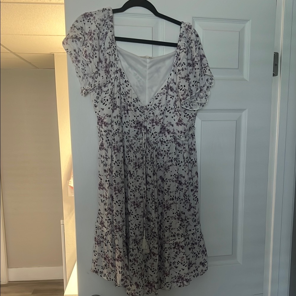 Blush Cream Sundress with Flutter Sleeves and Scoop Neck
